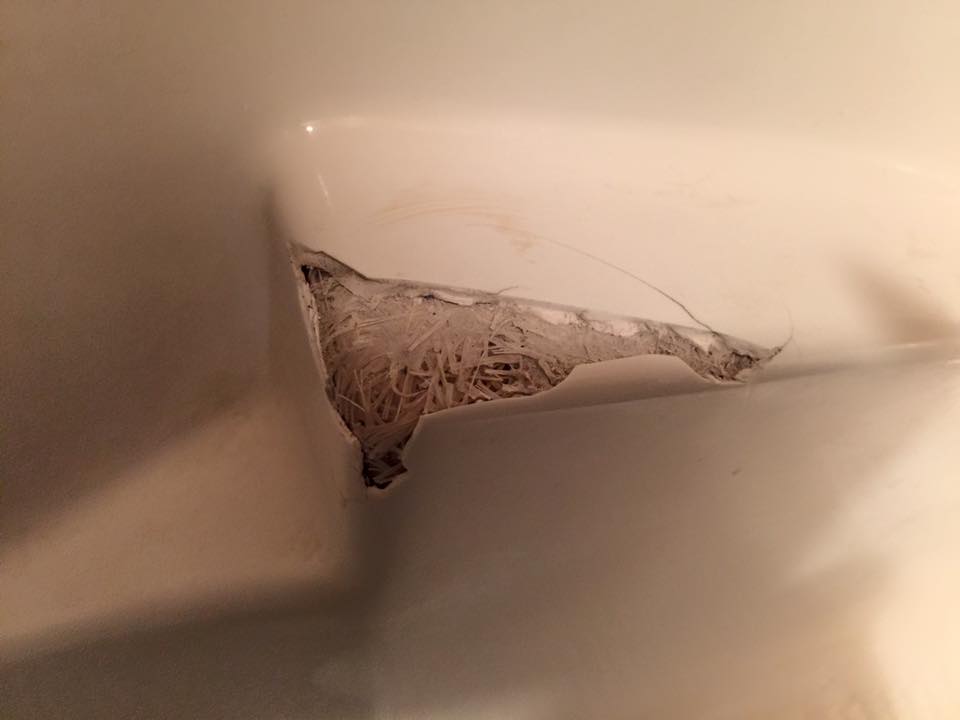 Fiberglass Surface Repair — before