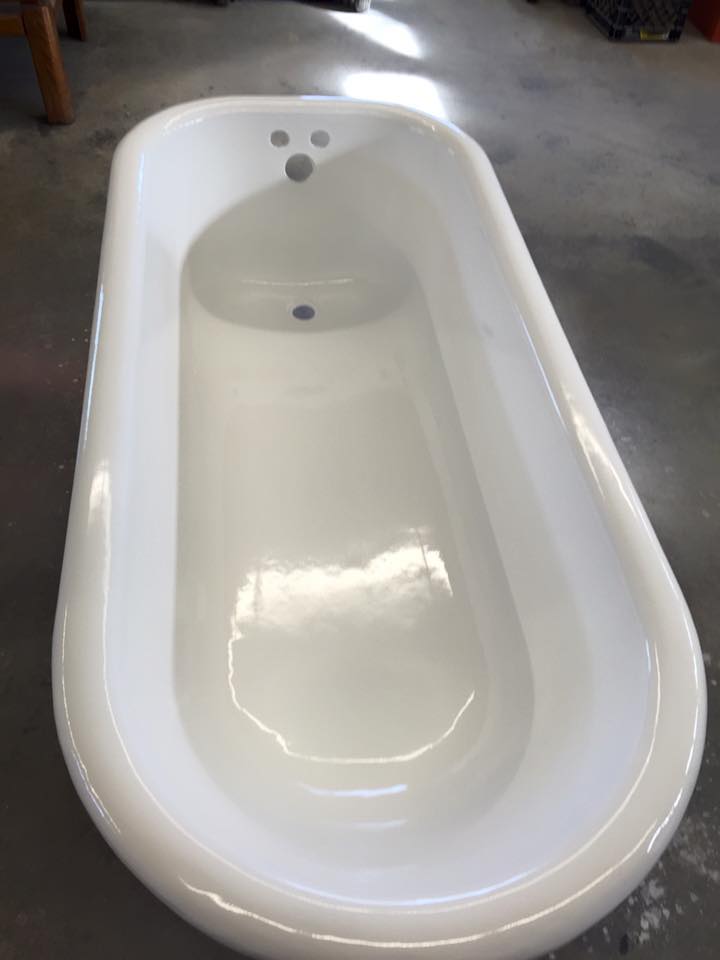 Classic clawfoot tub with black exterior refinish by Heritage Coatings